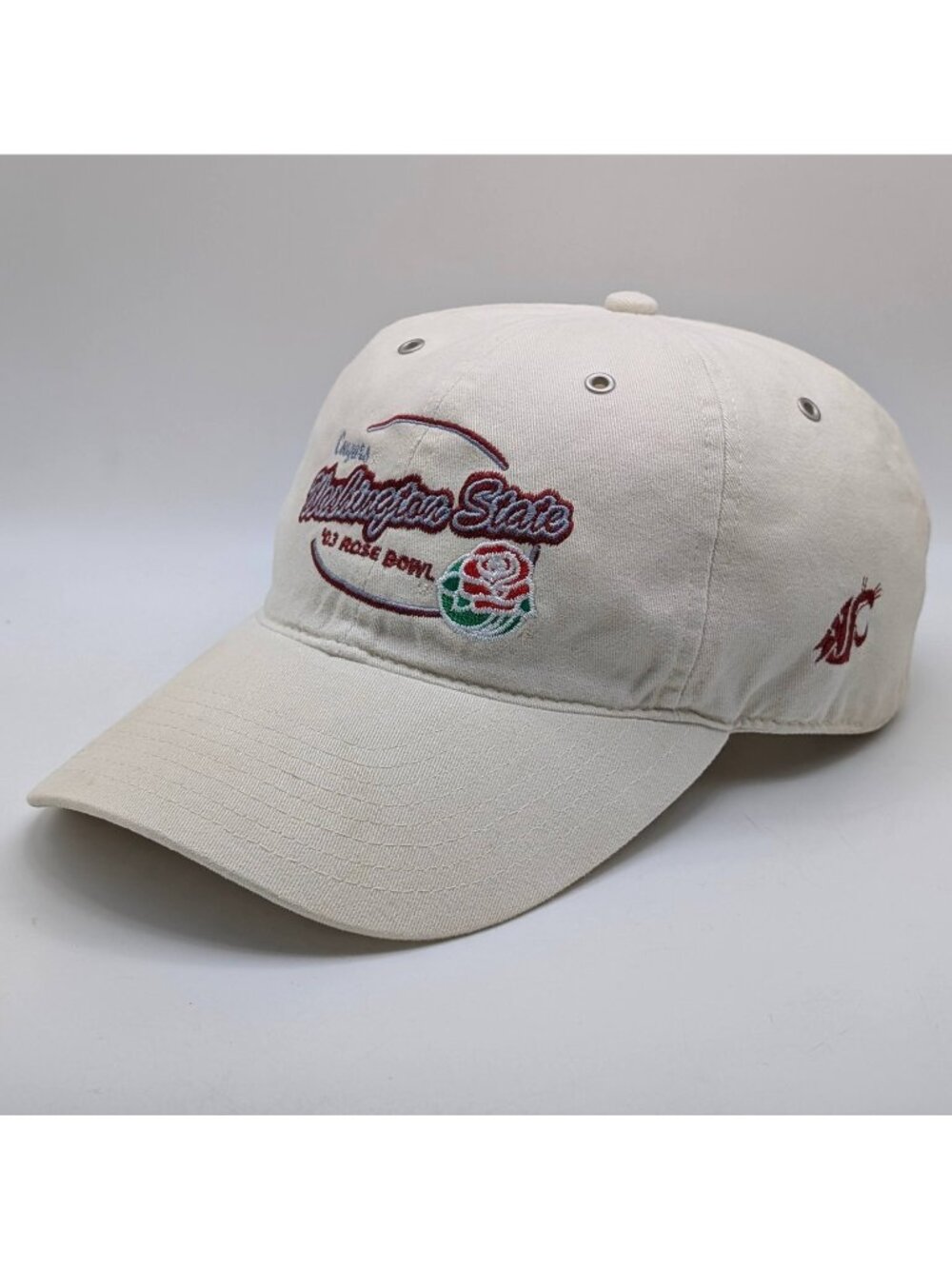 Washington State Cougars Rose Bowl 2003 Hat Cap Strap Back Vintage Y2K Retro Tan